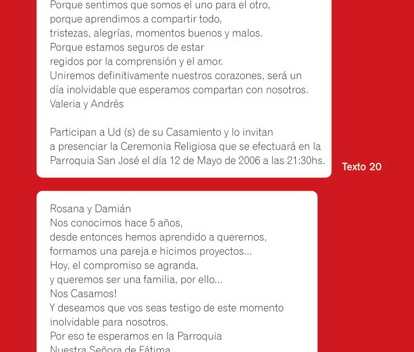 Textos para Invitaciones de Casamiento